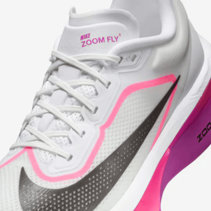 Tênis de Corrida Nike Zoom Fly 6 - Branco / Roxo / Rosa - Feminino