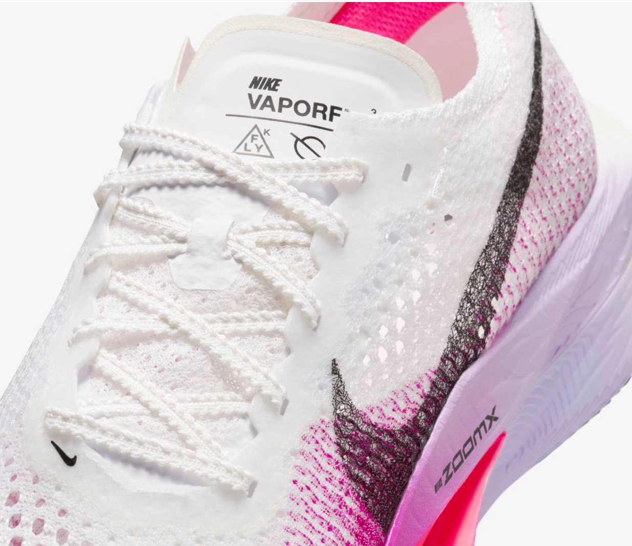 Tênis de Corrida Nike Vaporfly 3 - Branco / Rosa - Feminino