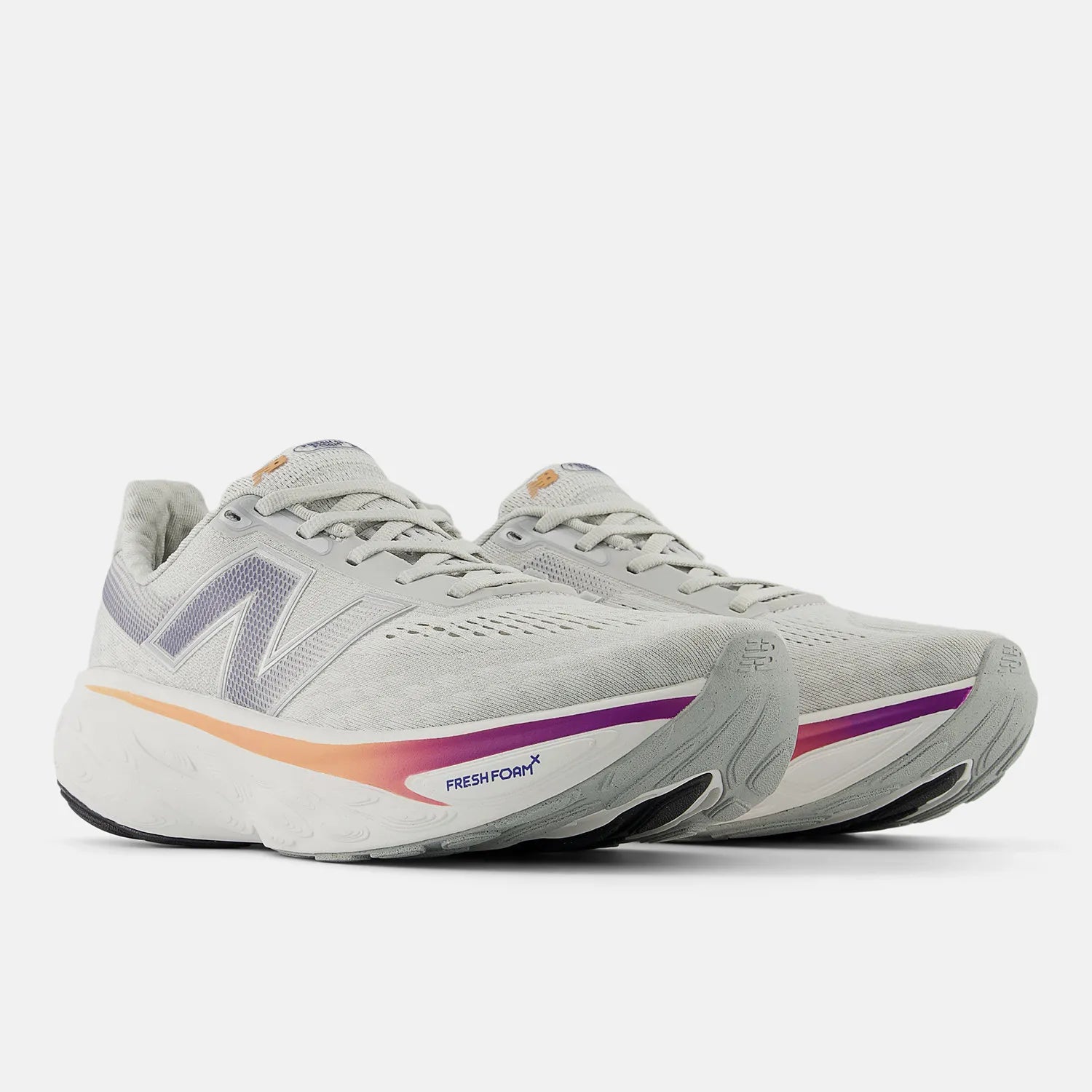 Tênis de Corrida New Balance Fresh Foam X 1080 V14 Cinza Claro / Roxo - Feminino